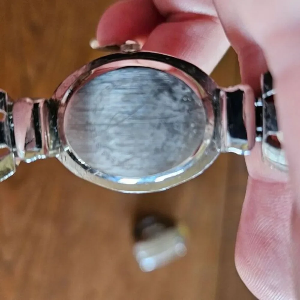 Vintage Style Silver Rhinestone‎ Hinged Cuff Watch | Sparkle Bangle Timepiece OS